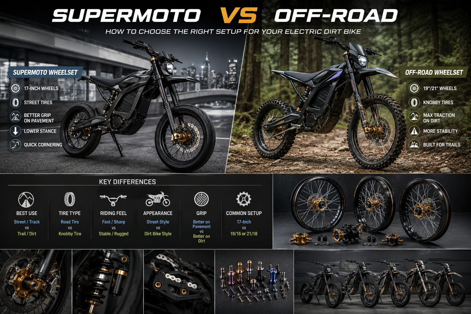 Supermoto vs Off-Road Wheelsets: How to Choose the Right Setup for Your Electric Dirt Bike